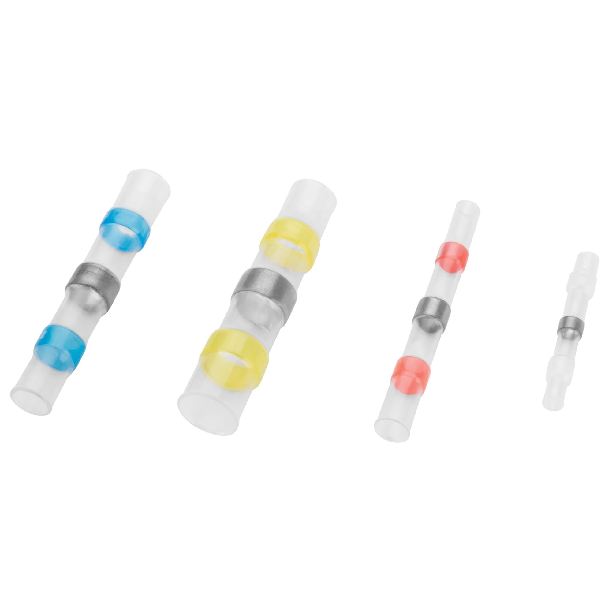W5291 Performance Tool 250 Pc. Heat Shrink Solder Connectors - Hot Melt Adhesive, Water-Resistant, Strong Electrical Connections, White, Red, Blue, Yellow