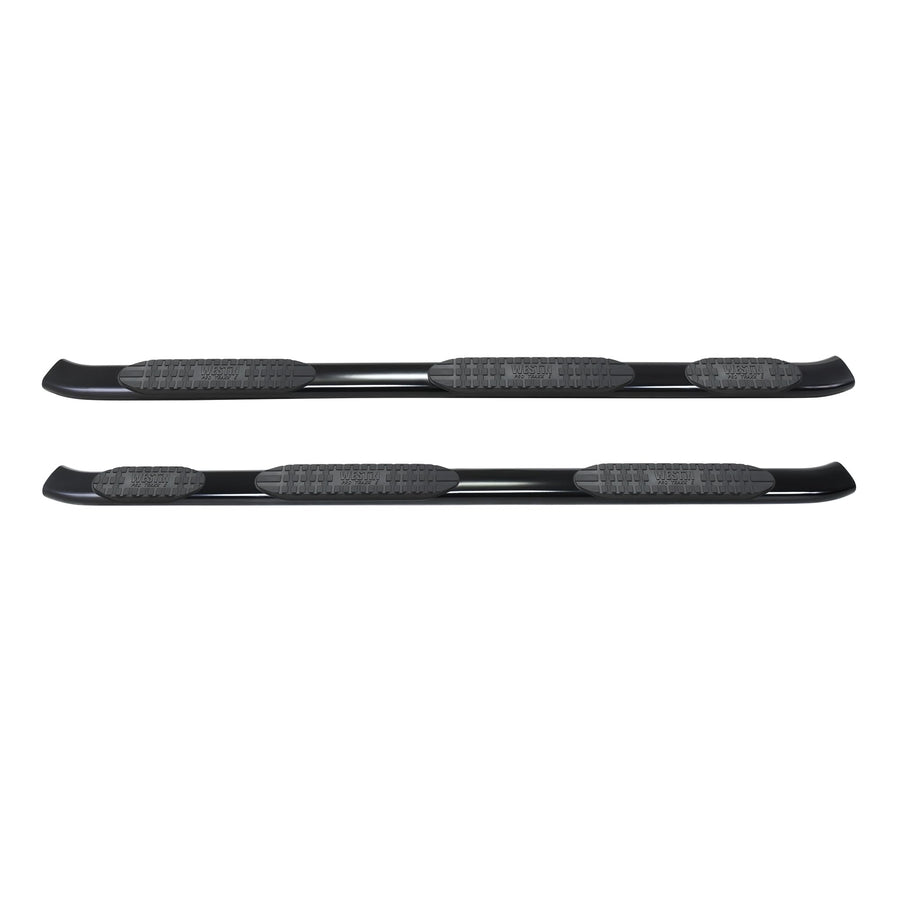 Westin PRO TRAXX 5 Oval Wheel to Wheel Nerf Bars fits 2019-2025 Ram 1500 6'5" Quad Cab Bed (Exc 1500 Classic) Black Pair
