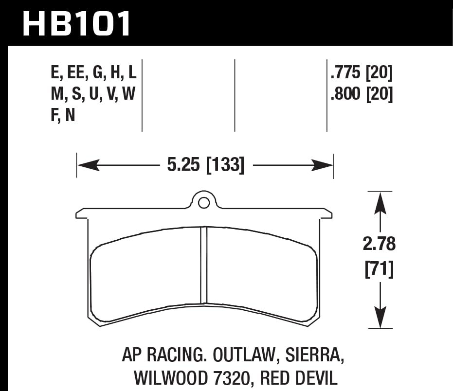 Hawk Performance ER-1 Motorsport HB101D.800 Brake Pads