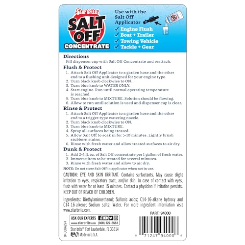Salt Off Kit STAR BRITE – Applicator & 32 OZ Concentrate for Marine Engine Flush & Salt Removal on Boats, Trailers, Fishing Gear, Dive Equipment, and More