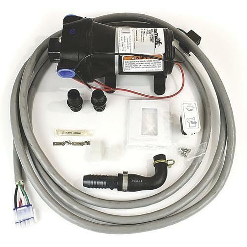 Thetford Marine 12V EASYFIT/Nano/Compass Heads Install KIT with RAW Water Pump, Wire Harness and ECO Switch, 38679