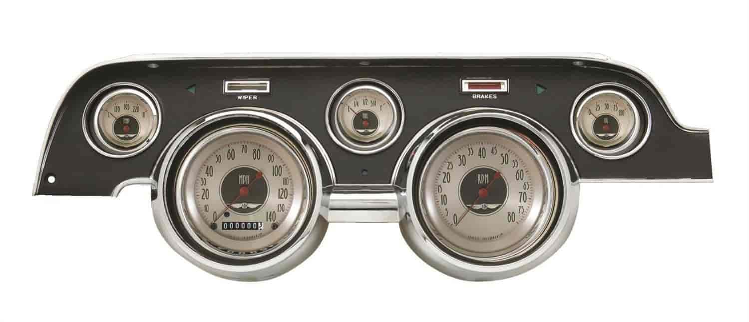 All American Nickel Classic Instruments MU67AN 5 Gauge Package Black Bezel Fits 1967-1968 Mustang