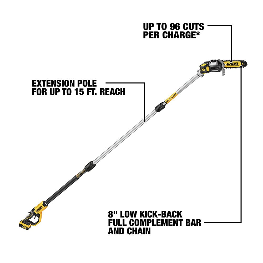 20V MAX* XR® DEWALT Brushless Cordless Pole Saw (Tool Only-Battery & Charger not included) (DCPS620B)