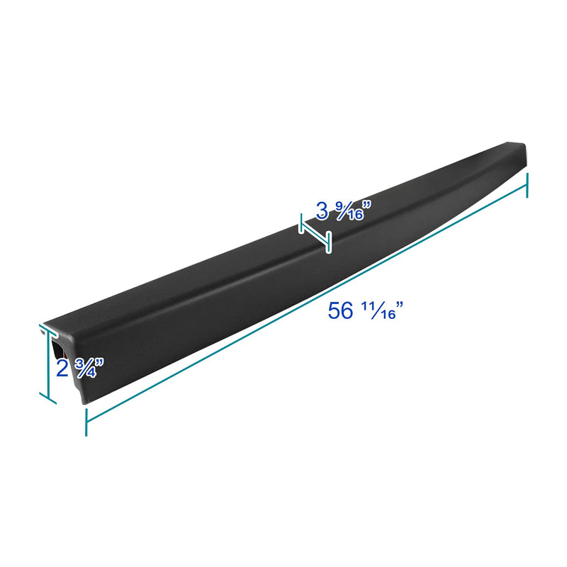 Black Tailgate Molding Cap Protector Spec-D Tuning ABS Spoiler Cover Compatible with 2005-2009 Hummer H2 SUT