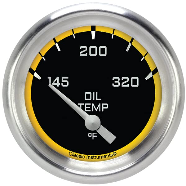 AX228YAPF Classic Instruments AutoCross Yellow 2-5/8" Oil Temperature Gauge