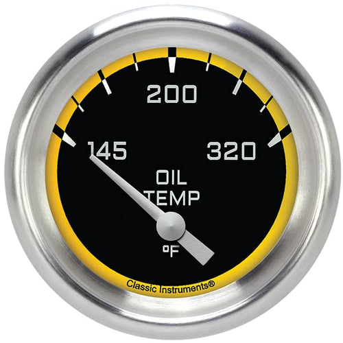 AX228YAPF Classic Instruments AutoCross Yellow 2-5/8" Oil Temperature Gauge