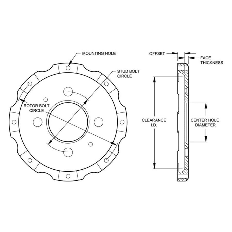 Rear Hat-BB .875" Offset