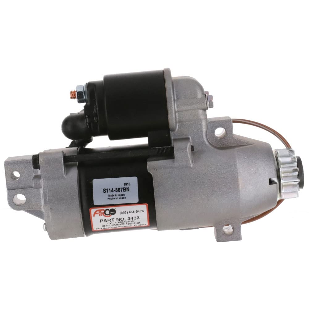 Arco Outboard 3433 Starter for Yamaha 4-Stroke 150 HP (2004+), 250 HP (2005+), 225 HP (2006+), 13-Tooth Drive Gear