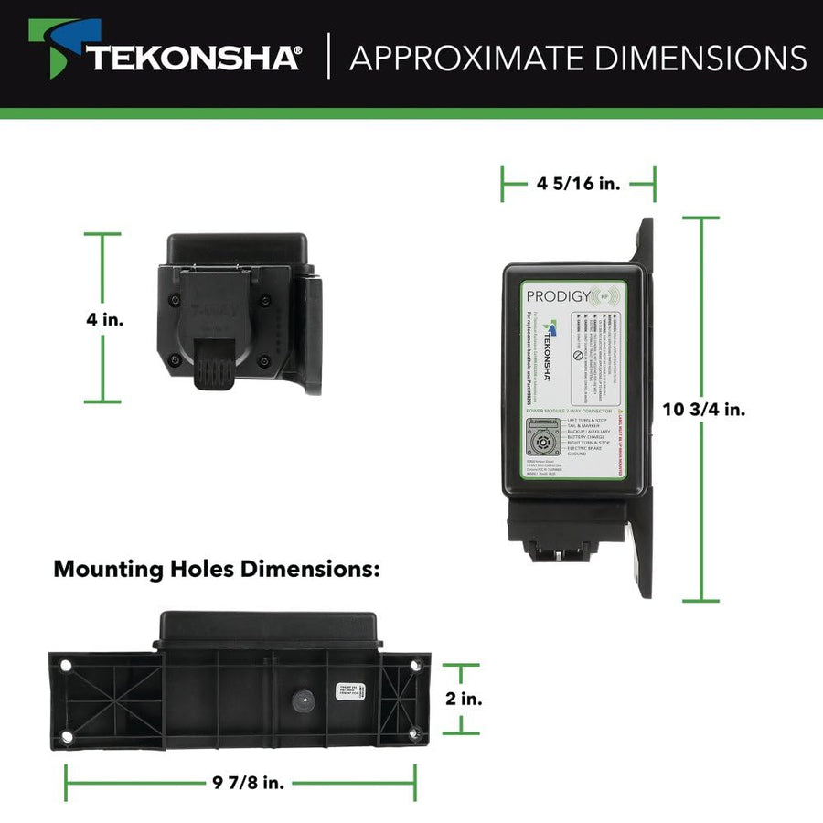 Tekonsha Prodigy RF Plug & Play Trailer Mounted Proportional Brake Controller for Trailers with 1-3 Axles, Brake Controller Wiring Harness Sold Separately.
