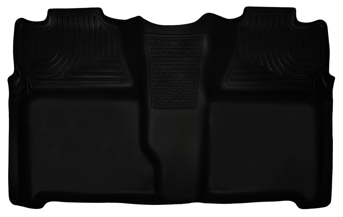 Husky Liners Floor Mats Weatherbeater | Fits 2007-2013 Chevrolet Silverado & GMC Sierra 1500 Crew CAB ONLY; 07-14 Silverado & Sierra 2500/3500 Crew CAB (Full Coverage) | 2nd Row, 1-pc Black - 19201