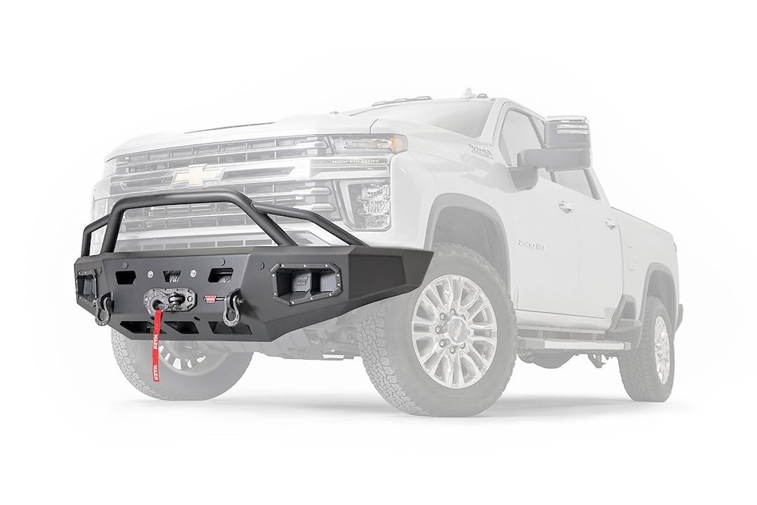 Ascent WARN 107006 Front Bumper with Baja Bar Grille Guard, Fits: Chevrolet Silverado HD 2500/3500 (2020-Current)