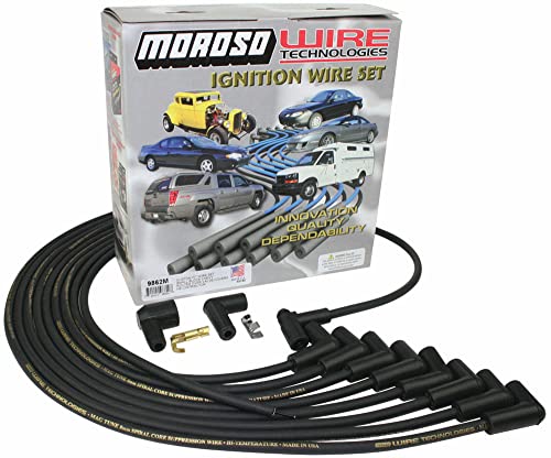 Moroso Mag Tune 9862M Spark Plug Wire Set, Fits Small Block Chevy, HEI Distributor Ends, 90 Degree Plugs