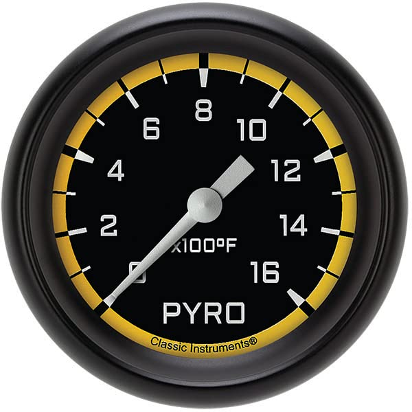 AX398YBPF Classic Instruments AutoCross Yellow 2-5/8" Exhaust Gas Temperature Gauge