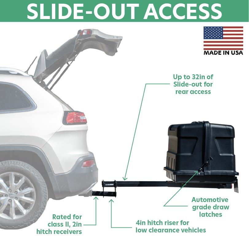 Geardeck Let's Go Aero H00604 Slide-Out Cargo Carrier with LED Tail Light Kit (17 C.F.)