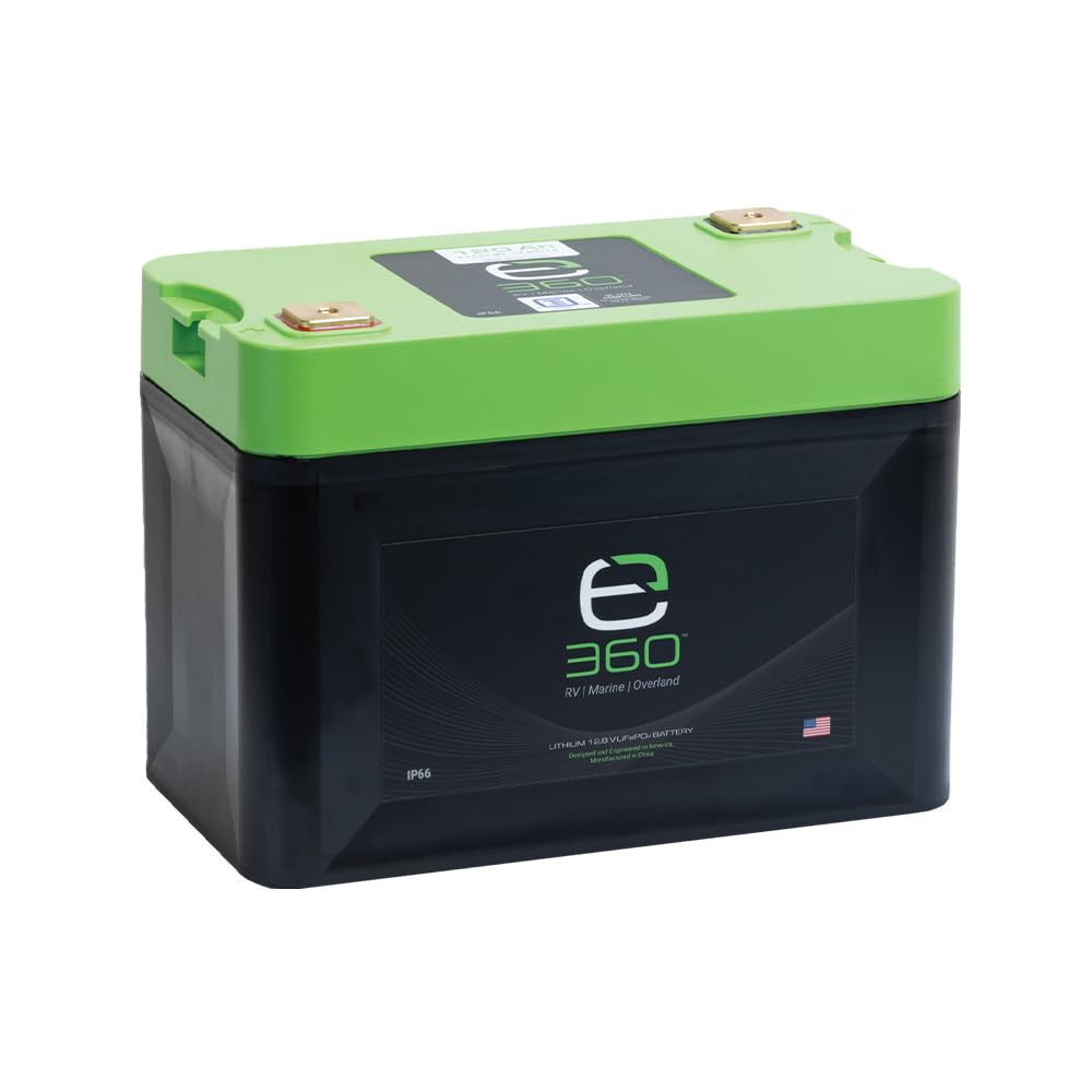 e360 Extreme Density LiFePO4 Lithium Deep Cycle Battery - 120Ah 12.8V Group 27 by EXPION360 - Perfect for RV/Camper, Marine, Overland/Van, Solar and Off-Grid Applications