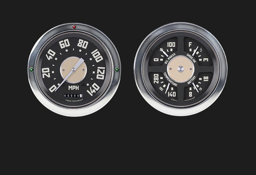 Classic Instruments OE Series CT54OE52-LS Direct Fit Gauge Package LS Swap 4 5/8" Speedometer and Quad Gauge Fits 1954-1955 Chevy Truck