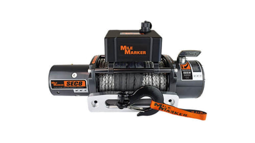 Winch Mile Marker 77-53141W Sec 8 8000 Pound Pulling Power - Waterproof, Corrosion Resistant Stainless Steel Fasteners, 4.9 HP Series Wound Motor, Automatic Load Holding Brake