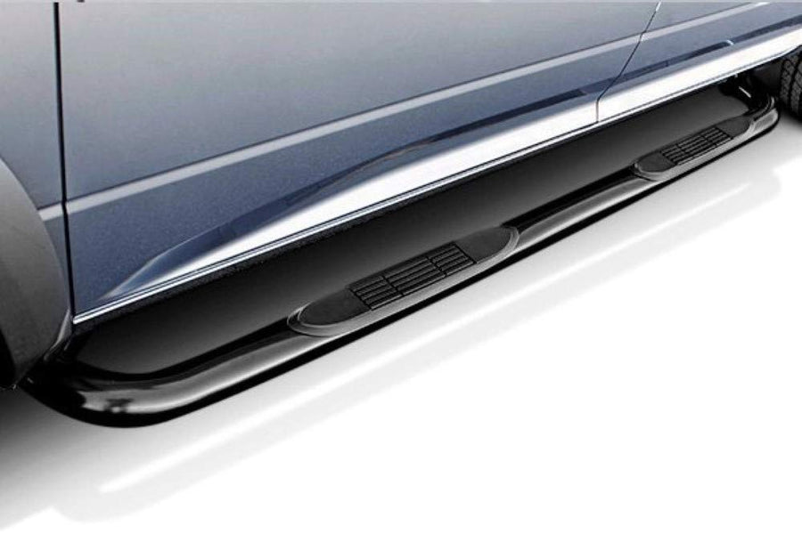 Lund 4" Oval Curved Black Steel Nerf Bars for 2019 Silverado 1500 Crew Cab