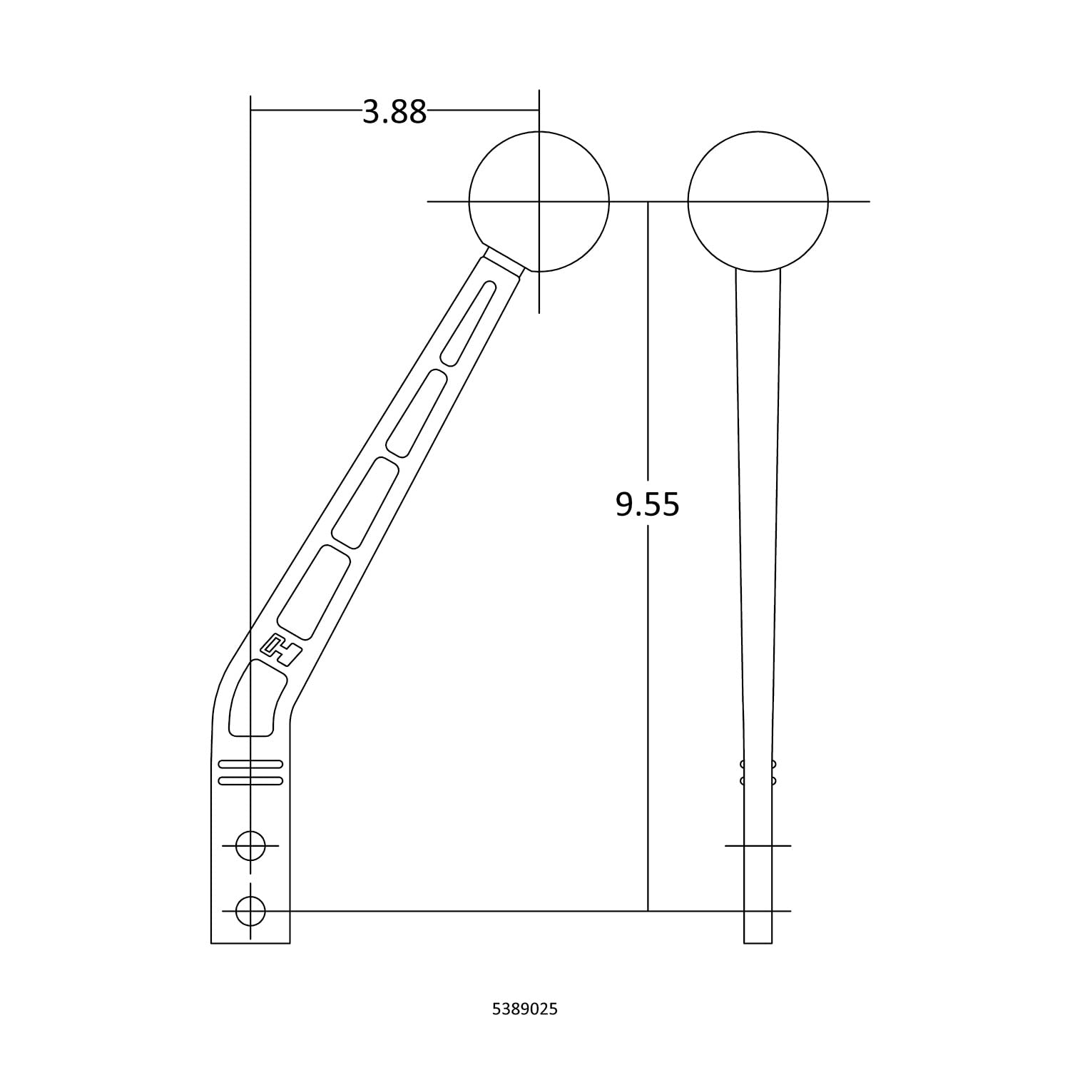 Black Hurst Aluminum Shift Handle, Bent, 10"