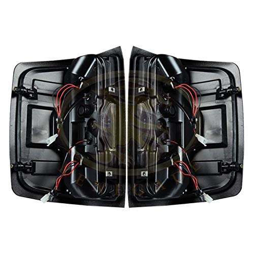 Winjet Renegade RNGT0383-GBC-RG LED Tail Lights Running Brake Turn Signals Pair Set Left & Right OE Fitment for 2014-2017 Chevrolet Silverado 1500 2500 - Gloss Black Housing/Clear Lens/Red Glow Bar