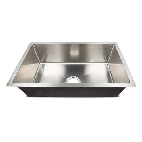 Single Square Sink - Better Bath 385313 - 27" x 16" x 7" (Stainless Steel)