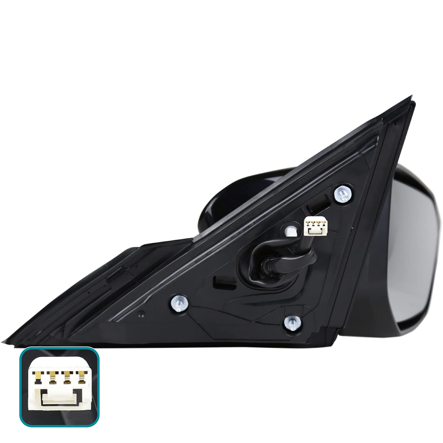 Spec-D Tuning Black Right Passenger Side 3-Pin Folding Mirror Compatible with 2016-2021 Honda Civic