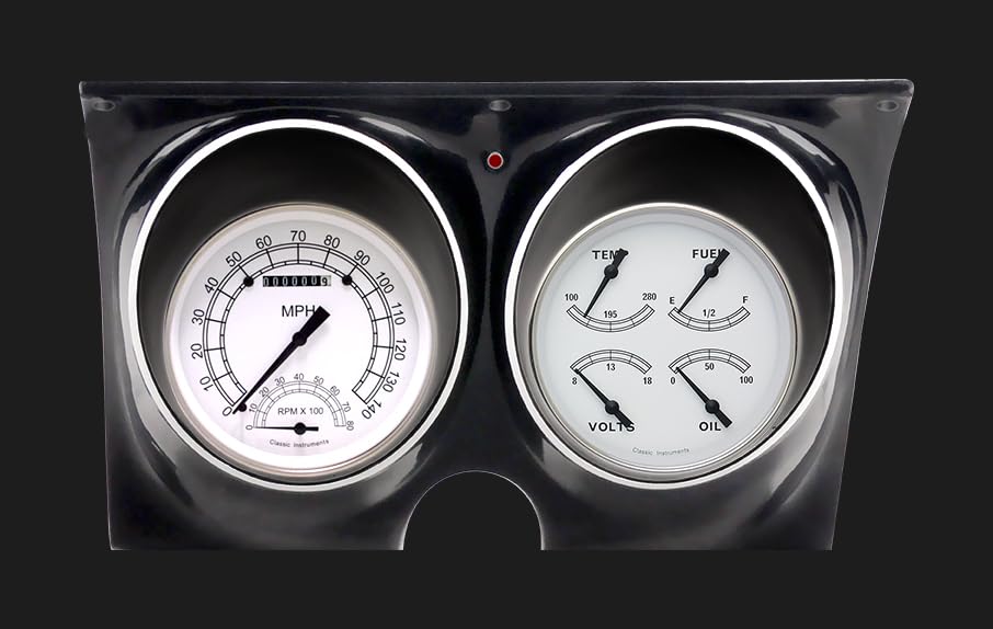 Classic Instruments CAM67CW Direct Fit Gauge Set Classic White Compatible with 1967 Camaro