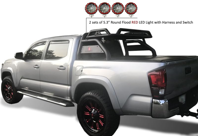 Atlas Black Horse Roll Bar Kit Compatible with 2015-2023 Toyota Tacoma-ATRB-TOTAB-PLFR
