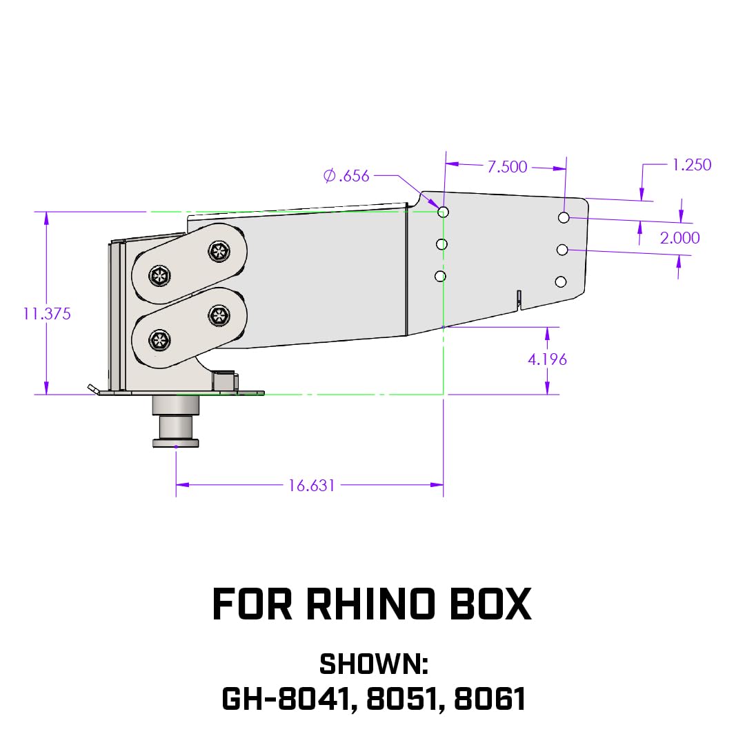 GEN-Y Hitch Fifth Wheel Rhino King Pin Box, 2.5K - 4.5K LBS Pin Weight, 30,000 LBS Towing Capacity - Check Fitment Chart