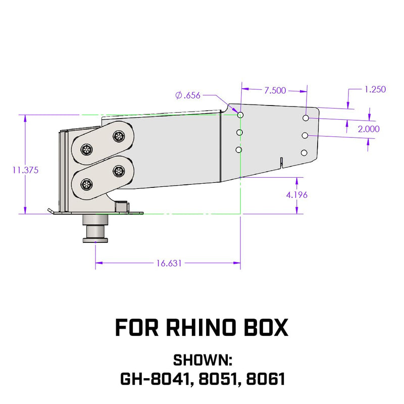 GEN-Y Hitch Fifth Wheel Rhino King Pin Box, 2.5K - 4.5K LBS Pin Weight, 30,000 LBS Towing Capacity - Check Fitment Chart