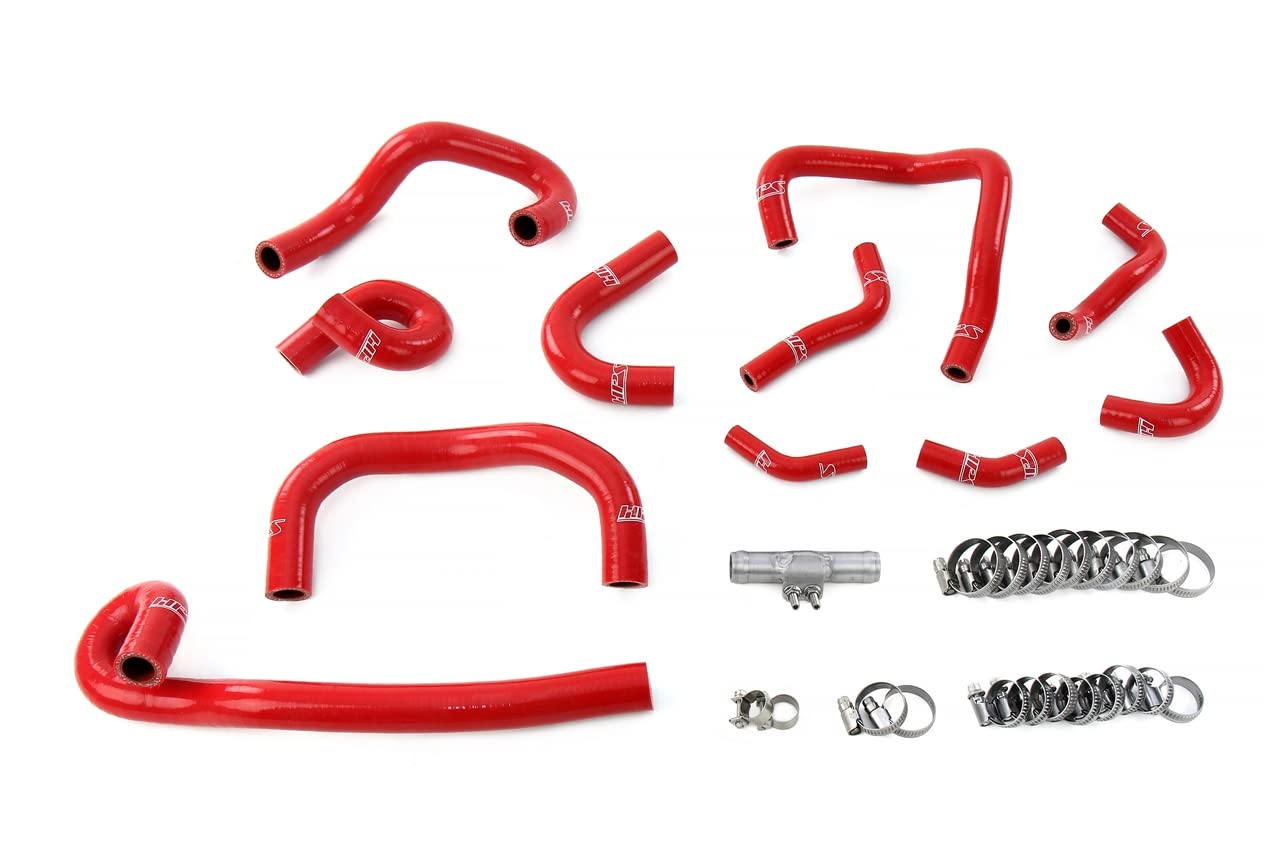 HPS Performance Silicone Heater and Ancillary Red Hose Kit Compatible for 1995-1998 Nissan Skyline GTR R33 RB26DETT Twin Turbo, 57-2139-RED