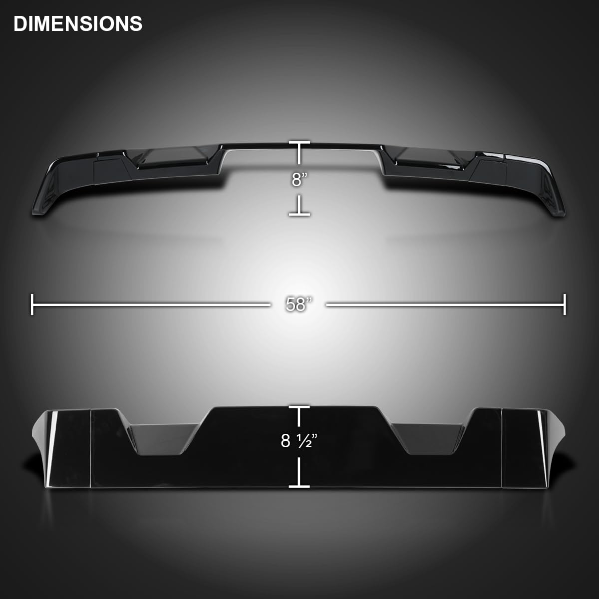 Glossy Black ABS Cab Roof Spoiler Spec-D Tuning for 2014-2021 Toyota Tundra Models