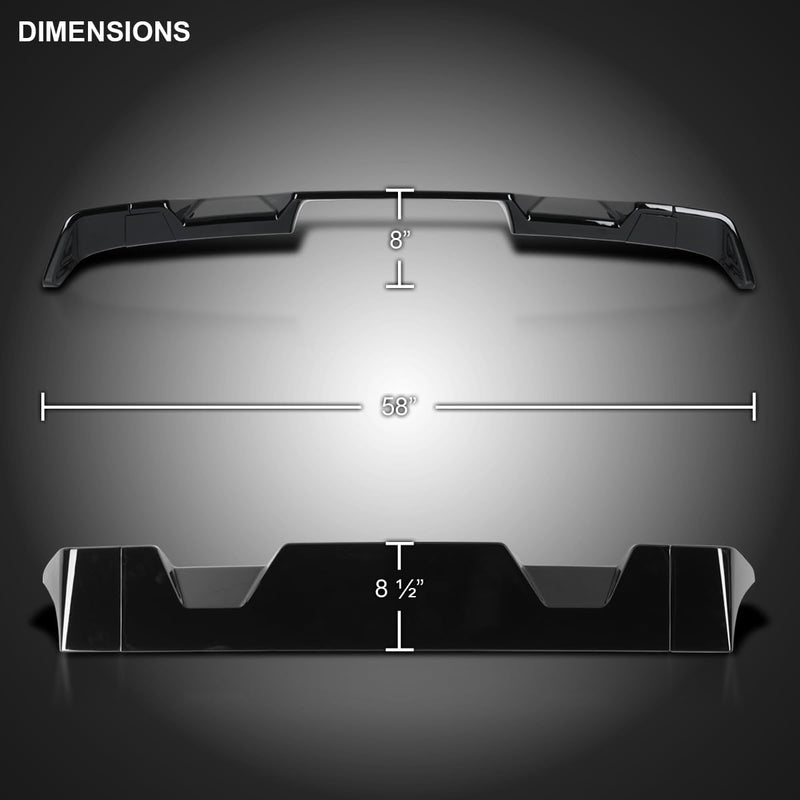 Glossy Black ABS Cab Roof Spoiler Spec-D Tuning for 2014-2021 Toyota Tundra Models