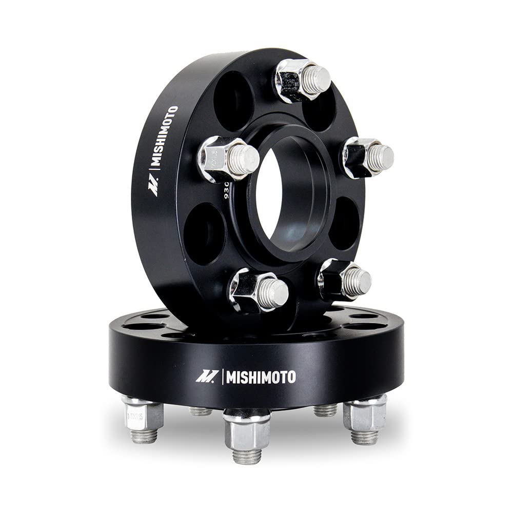 Mishimoto 5x114.3 Wheel Spacers, 66.1 Center Bore, M12x1.5, 30mm Thick, Black