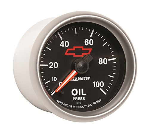 GM Performance Parts Auto Meter 3653-00406 Red 2-1/16" 0-100 PSI Electric Oil Pressure Gauge