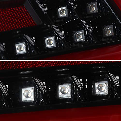 Jet Black LED Tail Lights SPEC-D TUNING w/Red Sequential LED Tube Compatible with 2015-2021 Subaru WRX/WRX STI Left + Right Pair Assembly