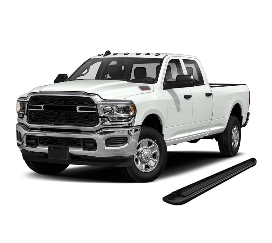Transporter Running Boards Black Horse Mega Cab Compatible with 2010 Dodge Ram 2500/3500|11-24 Ram 2500/3500 (Excl. Chassis Cab Diesel Models)-TR-R191