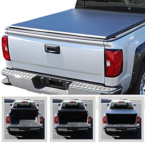 Tri-Fold Tonneau Cover Spec-D Tuning Compatible with Chevy Silverado GMC Sierra 1500 Crew Cab 6.5' Bed 2019-2020