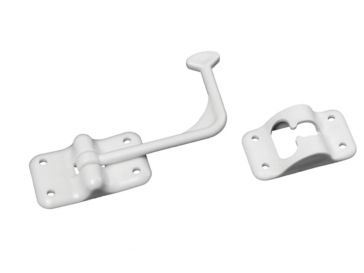 RV Designer E250, Door Holder Plastic, T Style, 90 Degree, White, Entry Door Hardware