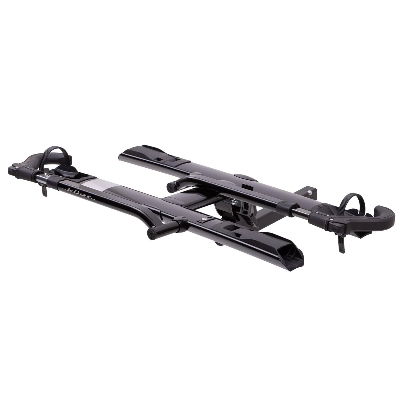 KUAT 2.0 Sherpa Durable Lightweight Aluminum Compact 2 Bike Transporting Hitch Rack with Cable Lock & Foldable Tire Cradles | Capacity - 40 Lbs per Tray, Black Metallic & Gray Anodize, 2"