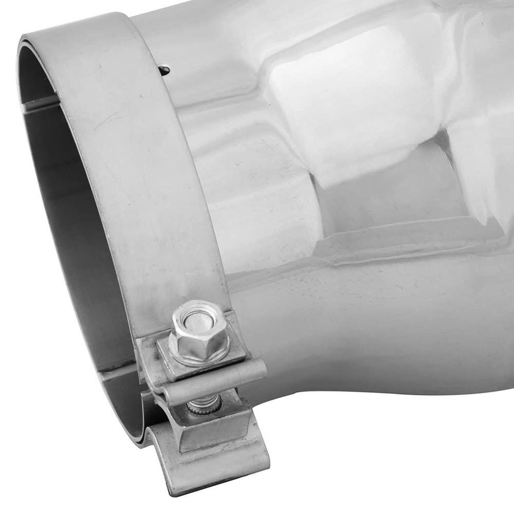 5" Inlet aFe Power 49T50702-P15 x 7" Outlet x 15" Length Polished Stainless Steel Bolt-On Diesel Exhaust Tip