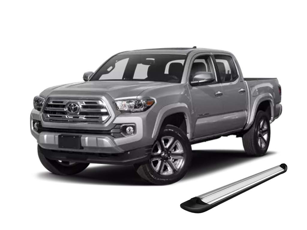 Transporter Running Boards Silver Black Horse Compatible with 2005-2023 Toyota Tacoma-TR-T585S