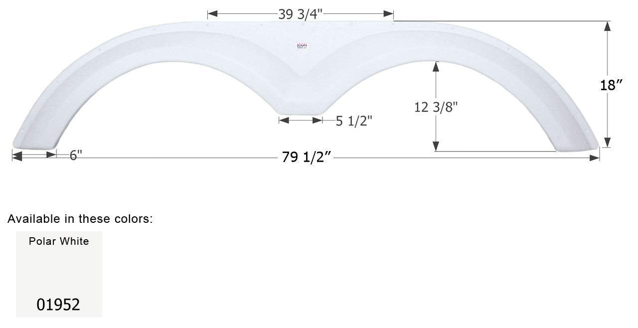 Fender Skirt ICON, Tandem, King of The Road, FS1952, Polar White