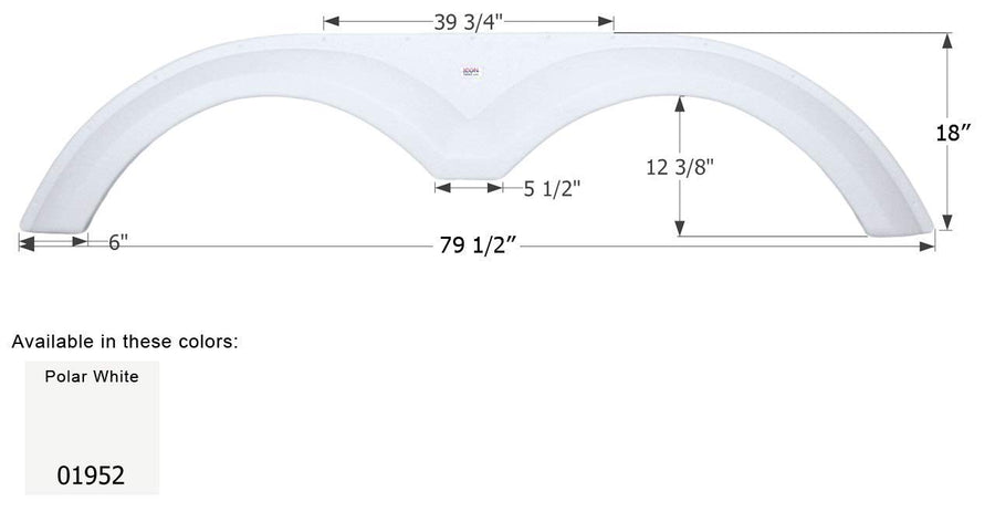 Fender Skirt ICON, Tandem, King of The Road, FS1952, Polar White
