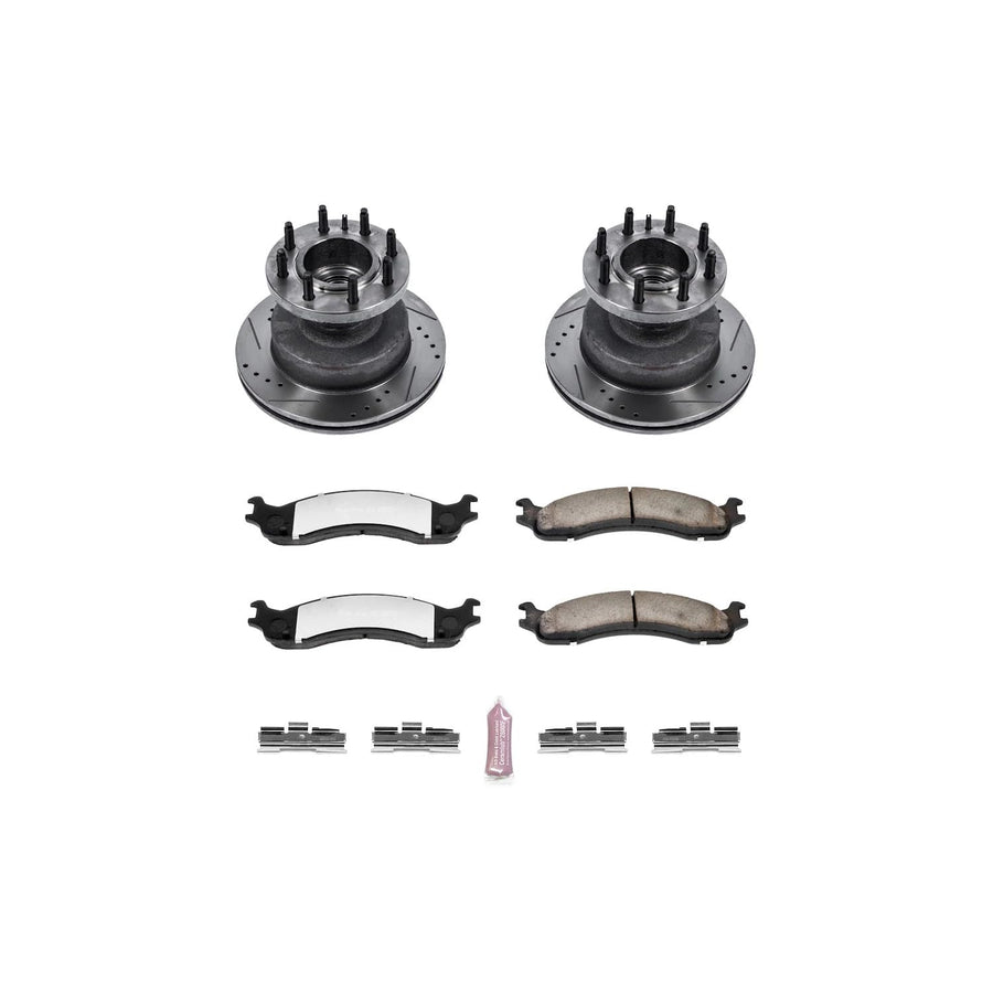 Power Stop Z36 Front K5084-36 Truck & Tow Brake Kit, Carbon Fiber Ceramic Brake Pads and Drilled/Slotted Brake Rotors
