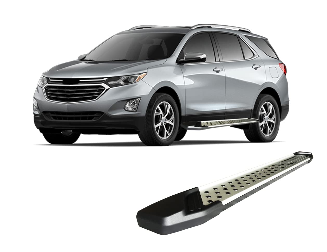 Aluminum Black Horse Vortex Running Boards Compatible with 2018-2022 GMC Terrain / 2018-2022 Chevrolet Equinox
