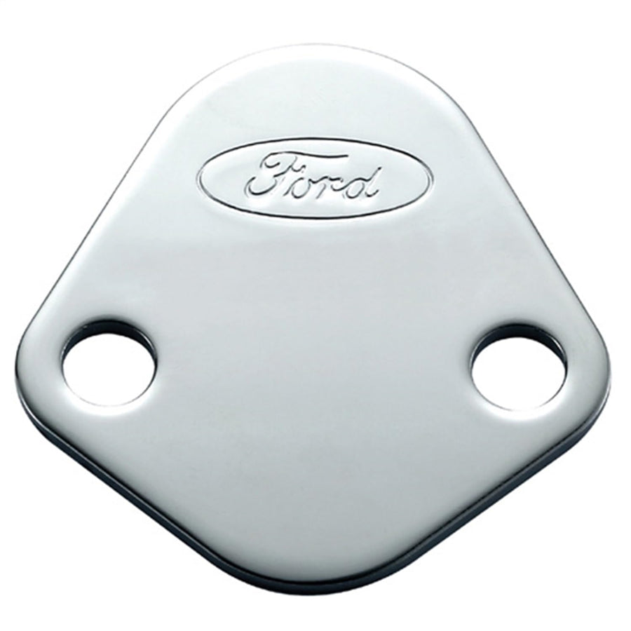 Chrome Fuel Pump Block-Off Plate w/Ford Logo