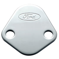 Chrome Fuel Pump Block-Off Plate w/Ford Logo
