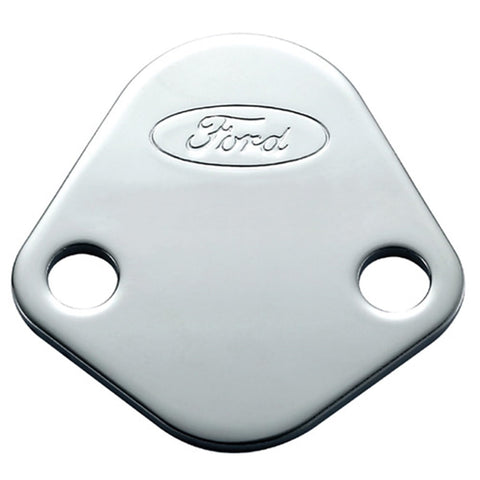 Chrome Fuel Pump Block-Off Plate w/Ford Logo
