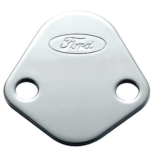 Chrome Fuel Pump Block-Off Plate w/Ford Logo